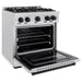 ZLINE Autograph Edition 30 in. 4.2 cu. ft. Classic Dual Fuel Range with 4 Burner Gas Cooktop and Electric Convection Oven in Satin Stainless Steel with Matte Black Accents (CDRSZ-30-MB)