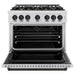 ZLINE Autograph Edition 36 in. 5.2 cu. ft. Classic Dual Fuel Range with 6 Burner Gas Cooktop and Electric Convection Oven in Satin Stainless Steel with Matte Black Accents (CDRSZ-36-MB)