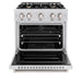 ZLINE 30 in. 4.2 cu. ft. Classic Dual Fuel Range with Gas Cooktop and Electric Convection Oven in Satin Stainless Steel with 4 Brass Burners (CDRS-BR-30)