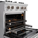 ZLINE 30 in. 4.2 cu. ft. Classic Dual Fuel Range with Gas Cooktop and Electric Convection Oven in Satin Stainless Steel with 4 Brass Burners (CDRS-BR-30)