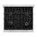 ZLINE 30 in. 4.2 cu. ft. Classic Dual Fuel Range with Gas Cooktop and Electric Convection Oven in Satin Stainless Steel with 4 Brass Burners (CDRS-BR-30)
