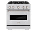 ZLINE 30 in. 4.2 cu. ft. Classic Gas Range with 4 Burner Cooktop and Convection Gas Oven in Satin Stainless Steel (CGRS-30)