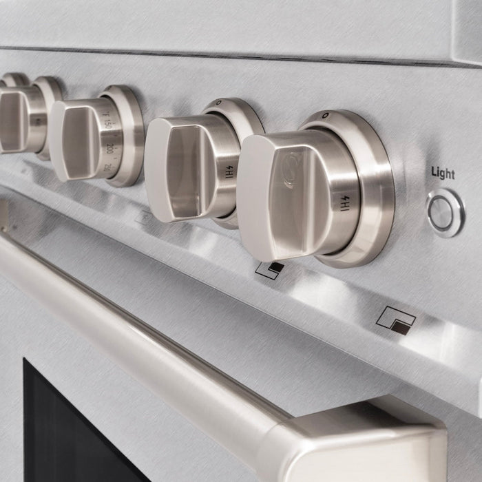 ZLINE 30 in. 4.2 cu. ft. Classic Gas Range with 4 Burner Cooktop and Convection Gas Oven in Satin Stainless Steel (CGRS-30)