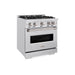 ZLINE 30 in. 4.2 cu. ft. Classic Gas Range with 4 Burner Cooktop and Convection Gas Oven in Satin Stainless Steel (CGRS-30)