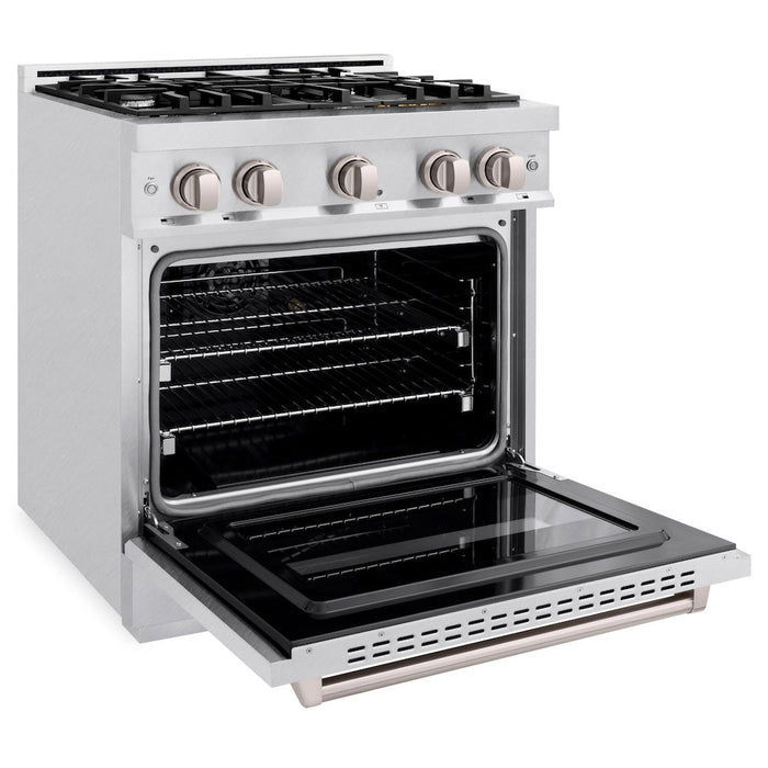 ZLINE 30 in. 4.2 cu. ft. Classic Gas Range with 4 Burner Cooktop and Convection Gas Oven in Satin Stainless Steel (CGRS-30)