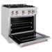 ZLINE 30 in. 4.2 cu. ft. Classic Gas Range with 4 Burner Cooktop and Convection Gas Oven in Satin Stainless Steel (CGRS-30)