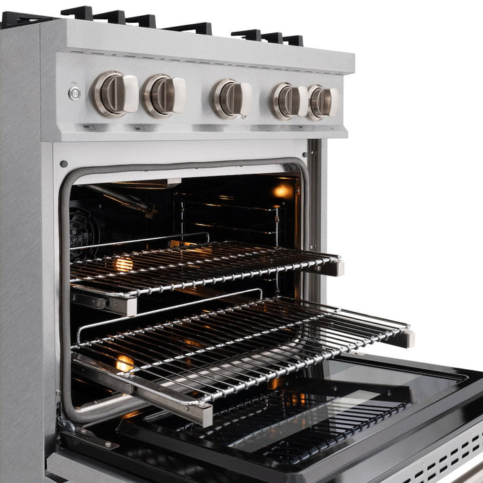 ZLINE 30 in. 4.2 cu. ft. Classic Gas Range with 4 Burner Cooktop and Convection Gas Oven in Satin Stainless Steel (CGRS-30)