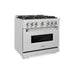 ZLINE 36 in. 5.2 cu. ft. Classic Gas Range with 6 Burner Cooktop and Convection Gas Oven in Satin Stainless Steel (CGRS-36)