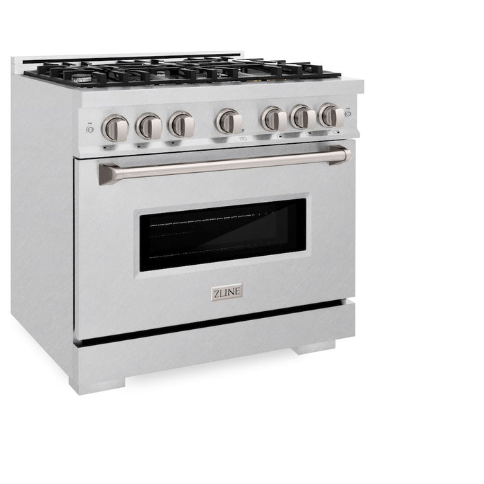 ZLINE 36 in. 5.2 cu. ft. Classic Gas Range with 6 Burner Cooktop and Convection Gas Oven in Satin Stainless Steel (CGRS-36)