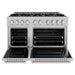 ZLINE 48 in. 6.7 cu. ft. Classic Double Oven Gas Range with 8 Burner Cooktop in Satin Stainless Steel (CGRS-48)