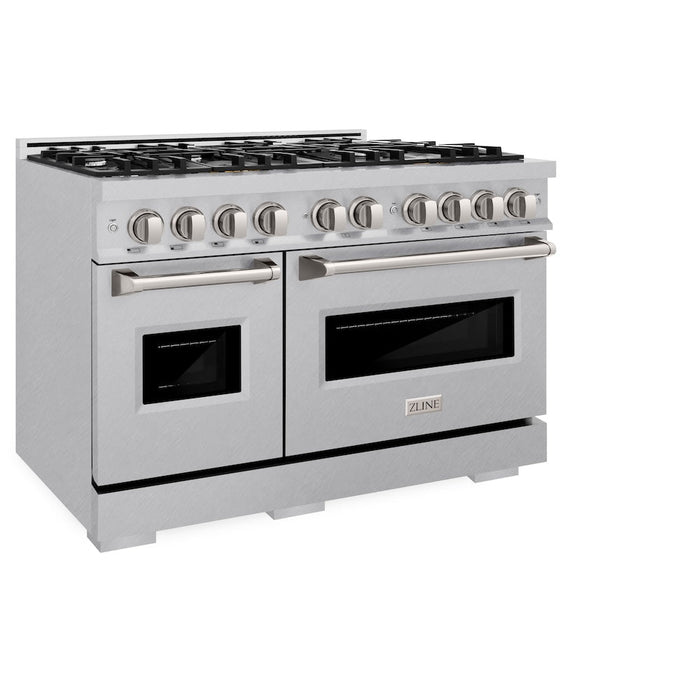 ZLINE 48 in. 6.7 cu. ft. Classic Double Oven Gas Range with 8 Burner Cooktop in Satin Stainless Steel (CGRS-48)