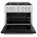 ZLINE 36 in. 5.2 cu. ft. Classic Gas Range with 6 Burner Cooktop and Convection Gas Oven in Satin Stainless Steel with Black Matte Door (CGRS-BLM-36)