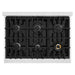ZLINE 36 in. 5.2 cu. ft. Classic Gas Range with 6 Burner Cooktop and Convection Gas Oven in Satin Stainless Steel with White Matte Door (CGRS-WM-36)