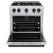ZLINE Autograph Edition 30 in. 4.2 cu. ft. Classic Gas Range with 4 Burner Cooktop and Convection Gas Oven in Satin Stainless Steel and Matte Black Accents (CGRSZ-30-MB)