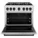 ZLINE Autograph Edition 36 in. 5.2 cu. ft. Classic Gas Range with 6 Burner Cooktop and Convection Gas Oven in Satin Stainless Steel and Matte Black Accents (CGRSZ-36-MB)