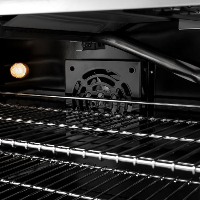 ZLINE Autograph Edition 48 in. 6.7 cu. ft. Classic Double Oven Gas Range with 8 Burner Cooktop in Satin Stainless Steel with White Matte Doors and Matte Black Accents (CGRSZ-WM-48-MB)