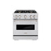 ZLINE 30 in. 4.2 cu. ft. Classic Gas Range with Convection Gas Oven in Satin Stainless Steel with 4 Brass Burners (CGRS-BR-30)