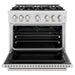 ZLINE 36 in. 5.2 cu. ft. Classic Gas Range with Convection Gas Oven in Satin Stainless Steel with 6 Brass Burners (CGRS-BR-36)