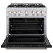 ZLINE 36 in. 5.2 cu. ft. Classic Gas Range with 6 Burner Cooktop and Convection Gas Oven in Stainless Steel with Black Matte Door (CGR-BLM-36)