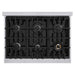 ZLINE 36 in. 5.2 cu. ft. Classic Gas Range with 6 Burner Cooktop and Convection Gas Oven in Stainless Steel with Black Matte Door (CGR-BLM-36)