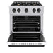 ZLINE Autograph Edition 30 in. 4.2 cu. ft. Classic Dual Fuel Range with 4 Burner Gas Cooktop and Electric Convection Oven in Stainless Steel with White Matte Door and Matte Black Accents (CDRZ-WM-30-MB)