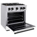 ZLINE Autograph Edition 30 in. 4.2 cu. ft. Classic Dual Fuel Range with 4 Burner Gas Cooktop and Electric Convection Oven in Stainless Steel with White Matte Door and Matte Black Accents (CDRZ-WM-30-MB)