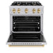 ZLINE Autograph Edition 30 in. 4.2 cu. ft. Classic Dual Fuel Range with 4 Burner Gas Cooktop and Electric Convection Oven in Stainless Steel with Polished Gold Accents (CDRZ-30-G)