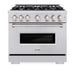 ZLINE 36 in. 5.2 cu. ft. Classic Gas Range with 6 Burner Cooktop and Convection Gas Oven in Stainless Steel (CGR36)