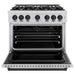 ZLINE Autograph Edition 36 in. 5.2 cu. ft. Classic Gas Range with 6 Burner Cooktop and Convection Gas Oven in Stainless Steel and Matte Black Accents (CGRZ-36-MB)