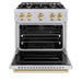 ZLINE Autograph Edition 30 in. 4.2 cu. ft. Classic Gas Range with 4 Burner Cooktop and Convection Gas Oven in Stainless Steel and Polished Gold Accents (CGRZ-30-G)