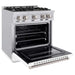 ZLINE 30 in. 4.2 cu. ft. Classic Gas Range with 4 Burner Cooktop and Convection Gas Oven in Stainless Steel with White Matte Door (CGR-WM-30)