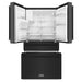 ZLINE 36 in. 21.6 cu. ft. Counter-Depth French Door Refrigerator with Water and Ice Dispenser in Fingerprint-Resistant Black Stainless Steel (RFM-W-36-BS)