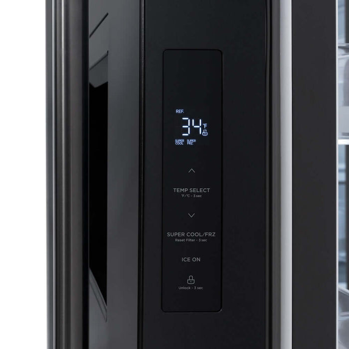 ZLINE 36 in. 28.9 cu. ft. Standard-Depth French Door External Water Dispenser Refrigerator with Dual Ice Maker in Fingerprint-Resistant Black Stainless Steel (RSM-W-36-BS)