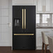 ZLINE Autograph Edition 36 in. 28.9 cu. ft. Standard-Depth French Door External Water Dispenser Refrigerator with Dual Ice Maker in Fingerprint-Resistant Black Stainless Steel and Polished Gold Modern Handles (RSMZ-W-36-BS-FG)