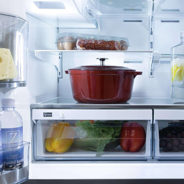 ZLINE 36 in. 21.6 cu. ft. Counter-Depth French Door Refrigerator with Water and Ice Dispenser with Extra Water Filter in Fingerprint-Resistant Stainless Steel (RFM-W-WF-36)