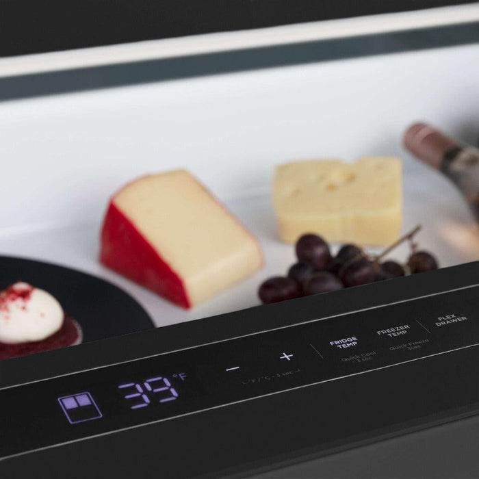 ZLINE 36 in. 21.6 cu. ft. Counter-Depth French Door Refrigerator with Water and Ice Dispenser with Extra Water Filter in Fingerprint-Resistant Black Stainless Steel (RFM-W-WF-36-BS)