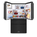 ZLINE 36 in. 21.6 cu. ft. Counter-Depth French Door Refrigerator with Water and Ice Dispenser with Extra Water Filter in Fingerprint-Resistant Black Stainless Steel (RFM-W-WF-36-BS)