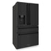 ZLINE 36 in. 21.6 cu. ft. Counter-Depth French Door Refrigerator with Water and Ice Dispenser with Extra Water Filter in Fingerprint-Resistant Black Stainless Steel (RFM-W-WF-36-BS)