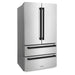 ZLINE Autograph Edition 36 in. 22.5 cu. ft. Counter-Depth French Door Refrigerator with Ice Maker in Fingerprint-Resistant Stainless Steel with Matte Black Modern Handles (RFMZ-36-FMB)