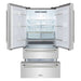 ZLINE Autograph Edition 36 in. 22.5 cu. ft. Counter-Depth French Door Refrigerator with Ice Maker in Fingerprint-Resistant Stainless Steel and Polished Nickel Helix Handles (RFMZ-36-KPN)