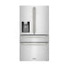ZLINE Autograph Edition 36 in. 21.6 cu. ft. Counter-Depth French Door Refrigerator with Water and Ice Dispenser in Fingerprint-Resistant Stainless Steel with Polished Nickel Helix Handles (RFMZ-W-36-KPN)