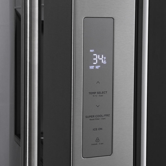 ZLINE 36 in. 28.9 cu. ft. Standard-Depth French Door External Water Dispenser Refrigerator with Dual Ice Maker in Fingerprint-Resistant Stainless Steel (RSM-W-36)