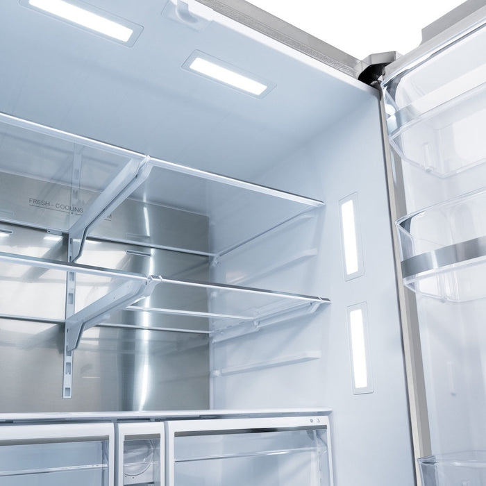 ZLINE 36 in. 28.9 cu. ft. Standard-Depth French Door External Water Dispenser Refrigerator with Dual Ice Maker in Fingerprint-Resistant Stainless Steel (RSM-W-36)