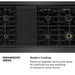 ZLINE Autograph Edition 48 in. 6.7 cu. ft. Paramount Double Oven Gas Range with 8 Burner Cooktop in Black Satin Stainless Steel and Polished Gold Accents (SGRBSZ-48-G)