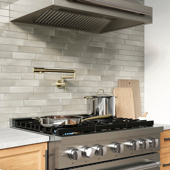 ZLINE 36 in. 5.2 cu. ft. Paramount Gas Range with 6 Burner DuoPro™ Cooktop and Convection Gas Oven in Stainless Steel (PSGR36)