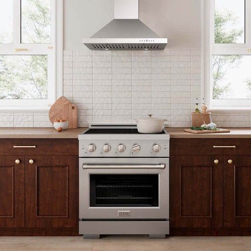 ZLINE 30 in. 4.2 cu. ft. Paramount Induction Range with 4 Element Cooktop and Electric Convection Oven in Stainless Steel (SINR30)