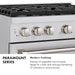 ZLINE Autograph Edition 36 in. 5.2 cu. ft. Paramount Dual Fuel Range with 6 Burner Gas Cooktop and Electric Convection Oven in Black Stainless Steel with Champagne Bronze Helix Handle and Knob Accents (SDRBZ-36-KCB)