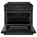 ZLINE 36 in. 5.2 cu. ft. Paramount Dual Fuel Range with 6 Burner DuoPro™ Cooktop and Electric Convection Oven in Black Stainless Steel (PSDRB-36)