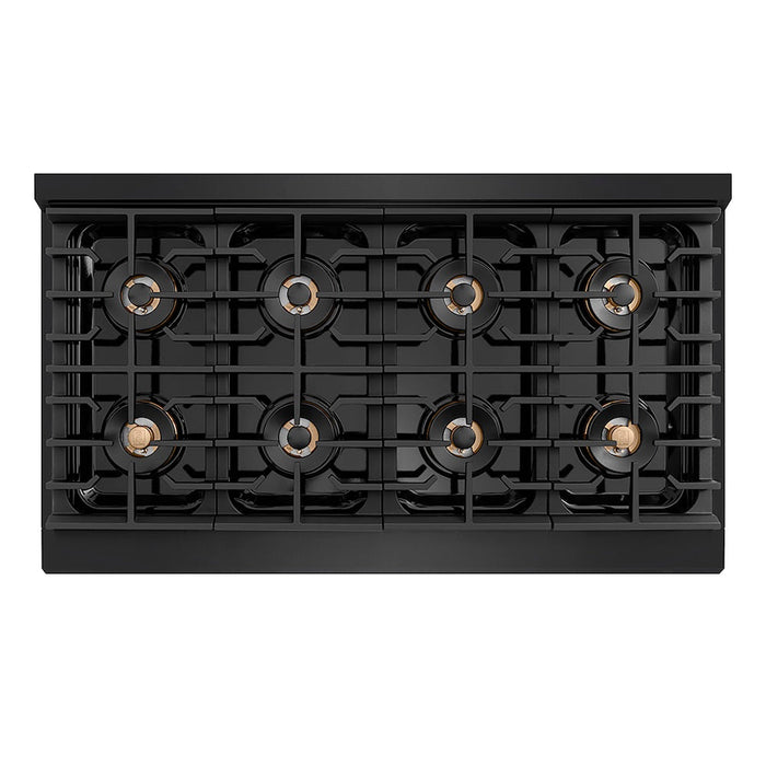ZLINE 48 in. 6.7 cu. ft. Paramount Gas Range with 8 Burner DuoPro™ Cooktop and Dual Ovens in Black Stainless Steel (PSGRB-48)