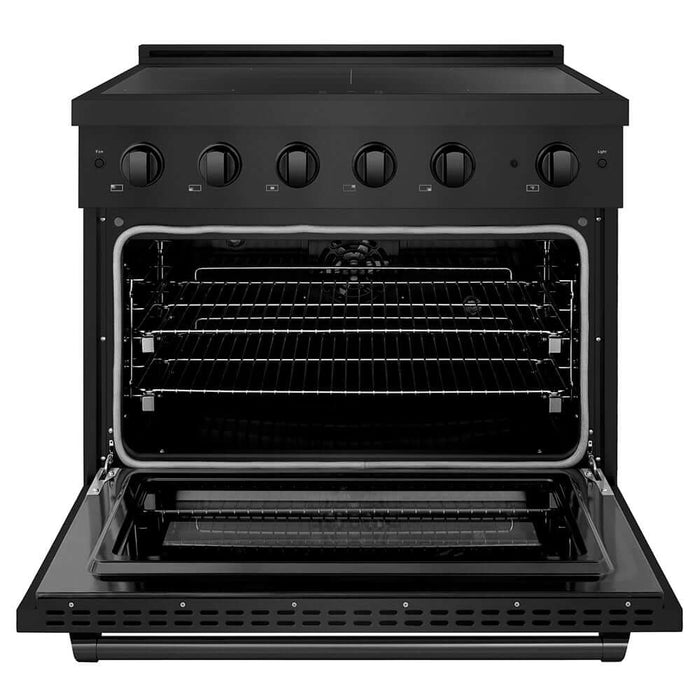 ZLINE 36 in. 5.2 cu. ft. Paramount Induction Range with 5 Element Cooktop and Electric Convection Oven in Black Stainless Steel (SINRB-36)